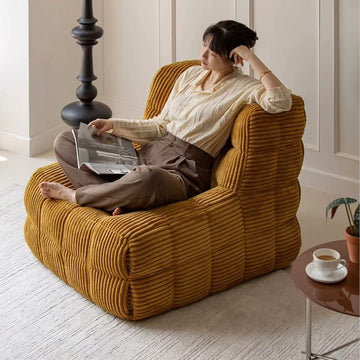 Kashima sofa Lazy sofa can sleep can lie down leisure bedroom living room cafe light luxury corduroy single sofa