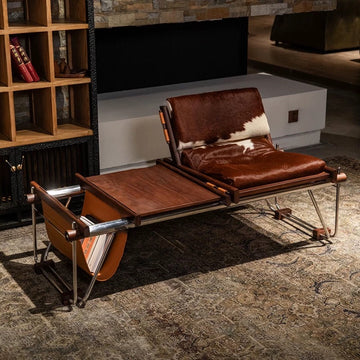 Each letter cow leather bench leather vintage bag House Books Coffee home stainless steel designer shoe bench