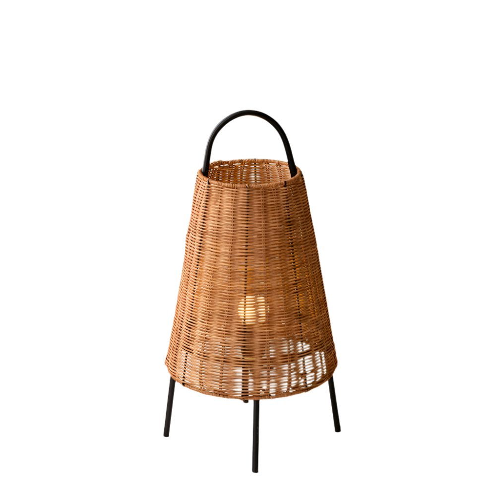 Handwoven Rattan Floor Lamp  – Boho Rustic Home Decor