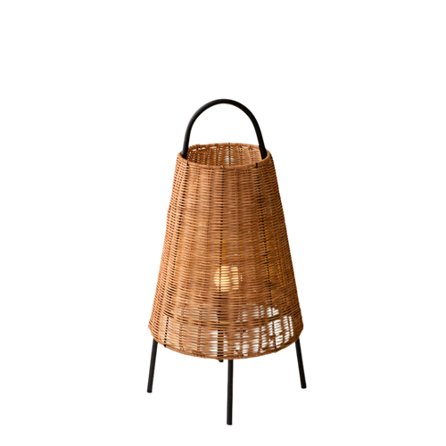 Handwoven Rattan Floor Lamp  – Boho Rustic Home Decor