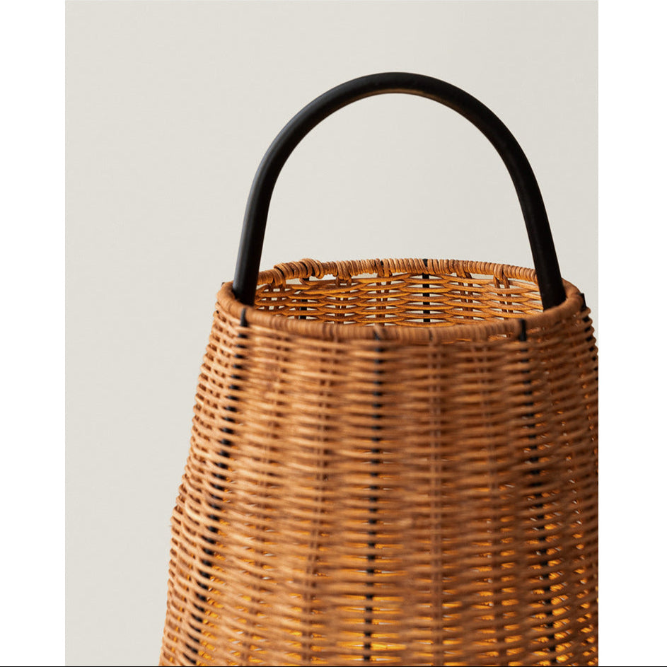 Handwoven Rattan Floor Lamp  – Boho Rustic Home Decor