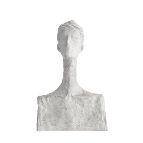 Eddie: A anbstract White Portrait Sculpture