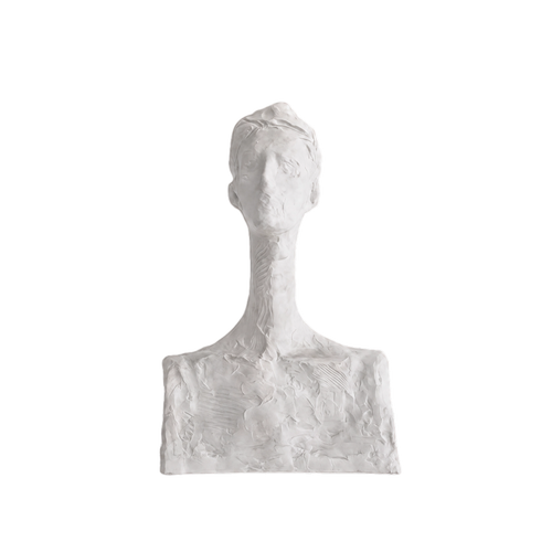 Eddie: A anbstract White Portrait Sculpture